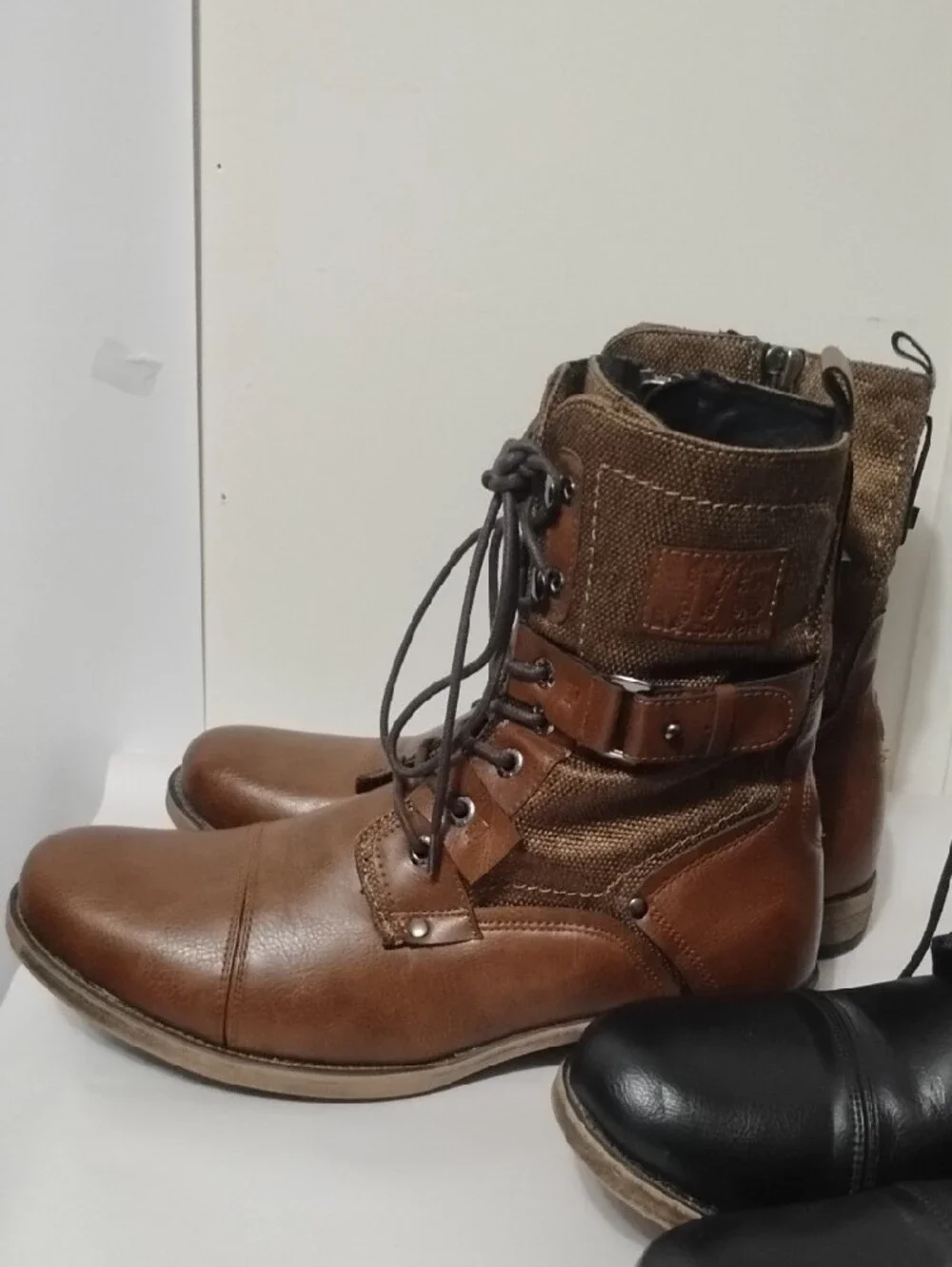 J75 By Jump Defense Deploy Men's 10 Lace-Up Combat Boots - Brown and Black